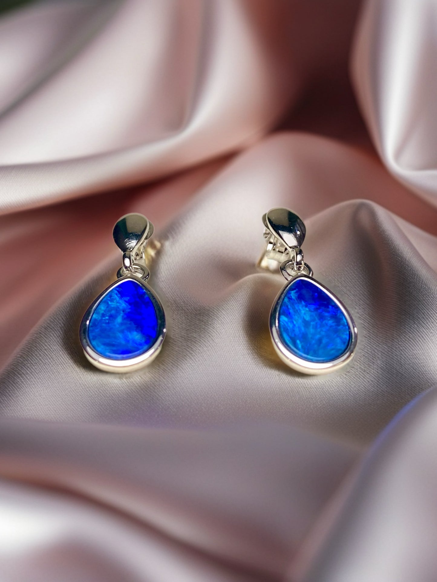 Desert Tide  sterling silver opal earrings