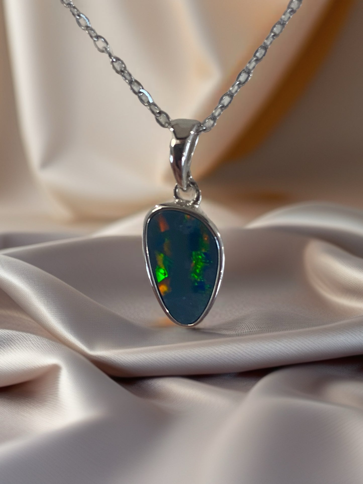 Midnight Ember Opal Pendant