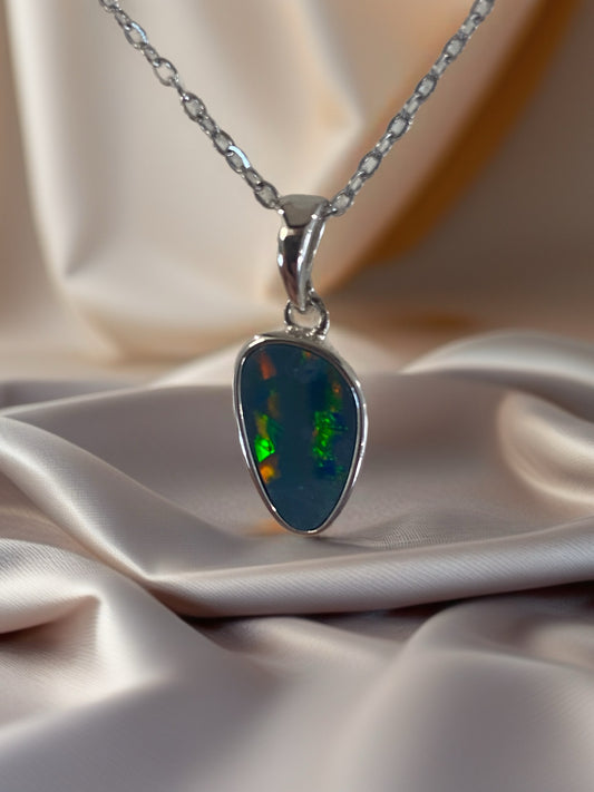 Midnight Ember Opal Pendant